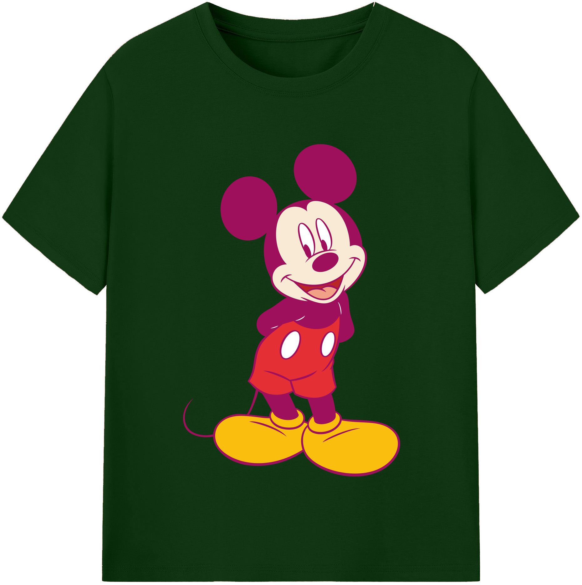 （画像用） ミッキーマウス Mickey Mouse 綿100％半袖Tシャツ（フロントプリント）
